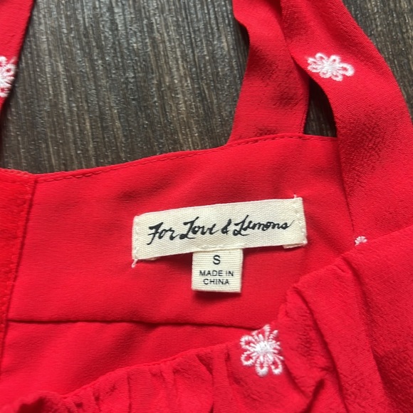 For Love & Lemons Floral Embroidered Crop Top - Picture 7 of 7